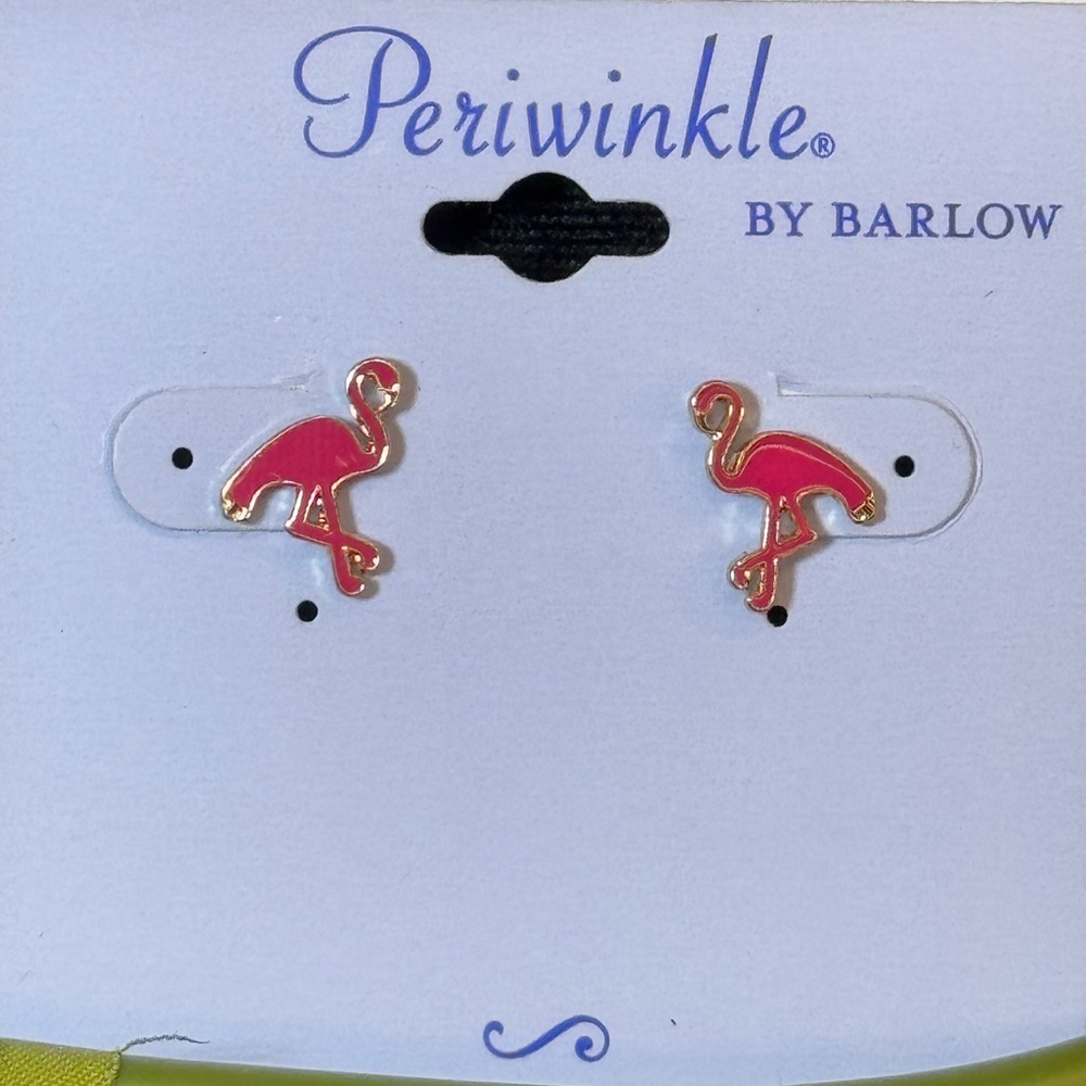 Periwinkle Pink Pelican Stud Earrings .5inch
